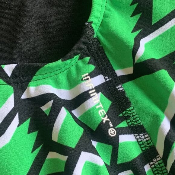 ADIDAS Amoeba Blocks Vortex Back Green Black Whi Swim Suit NEW Womens 26 - Picture 5 of 9